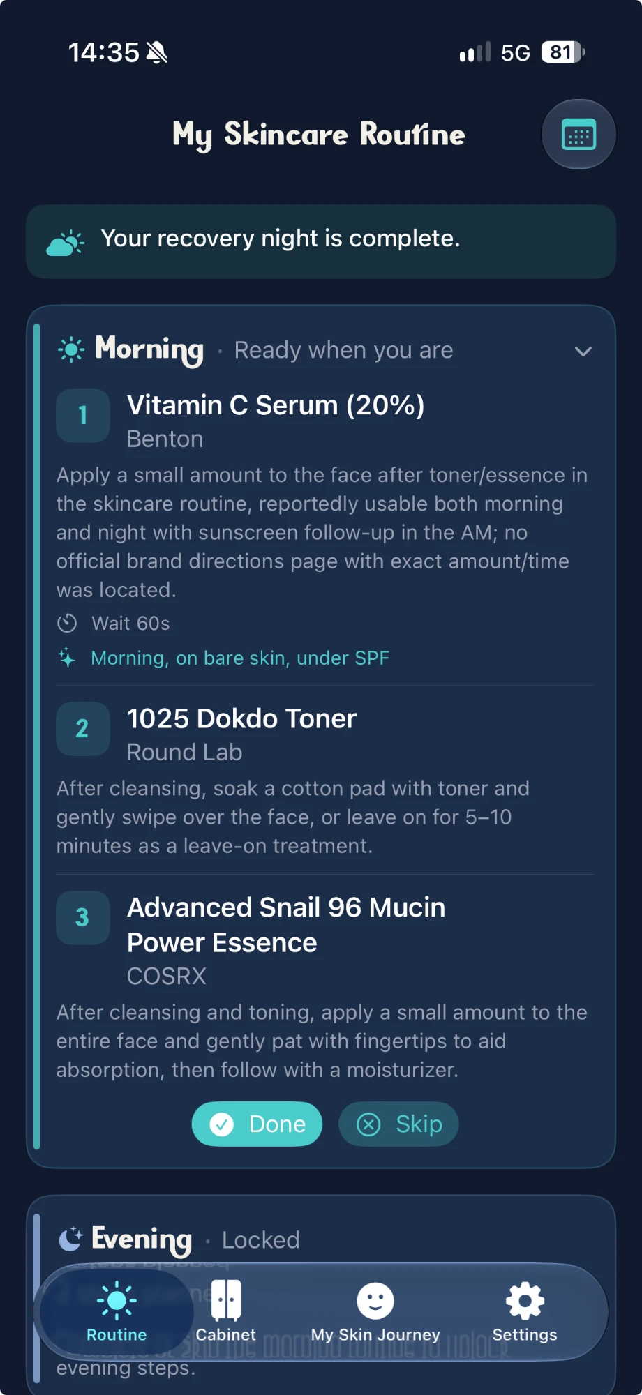 Dewfold app screenshot