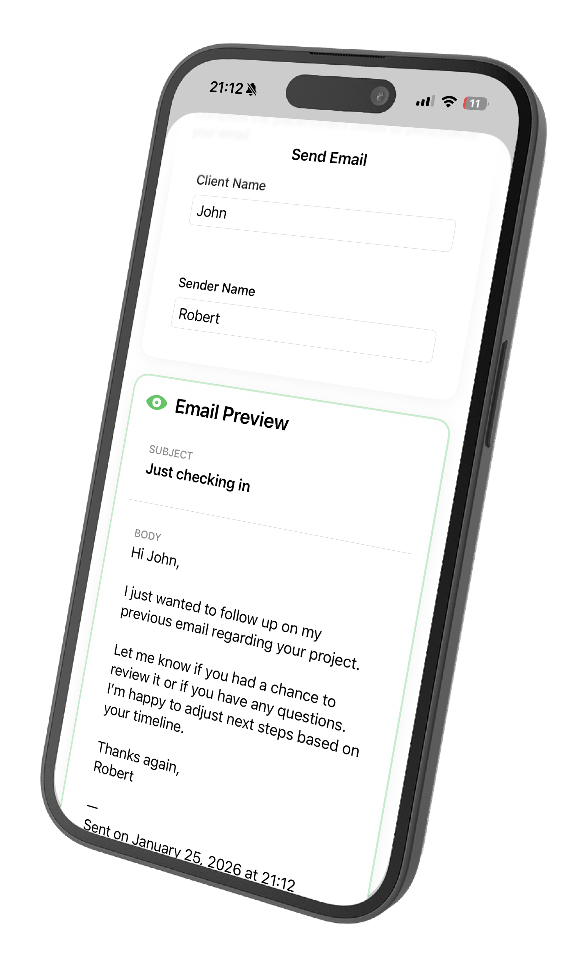 Fill-in flow screenshot