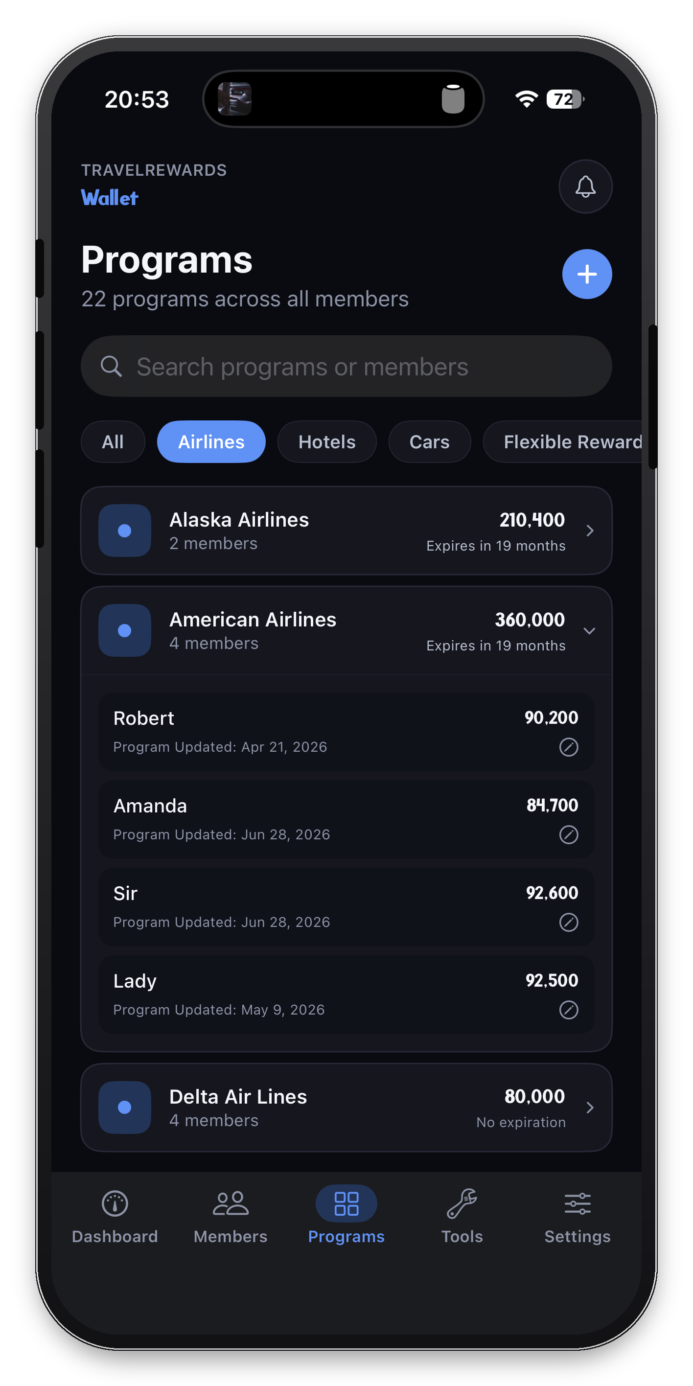 Programs screenshot